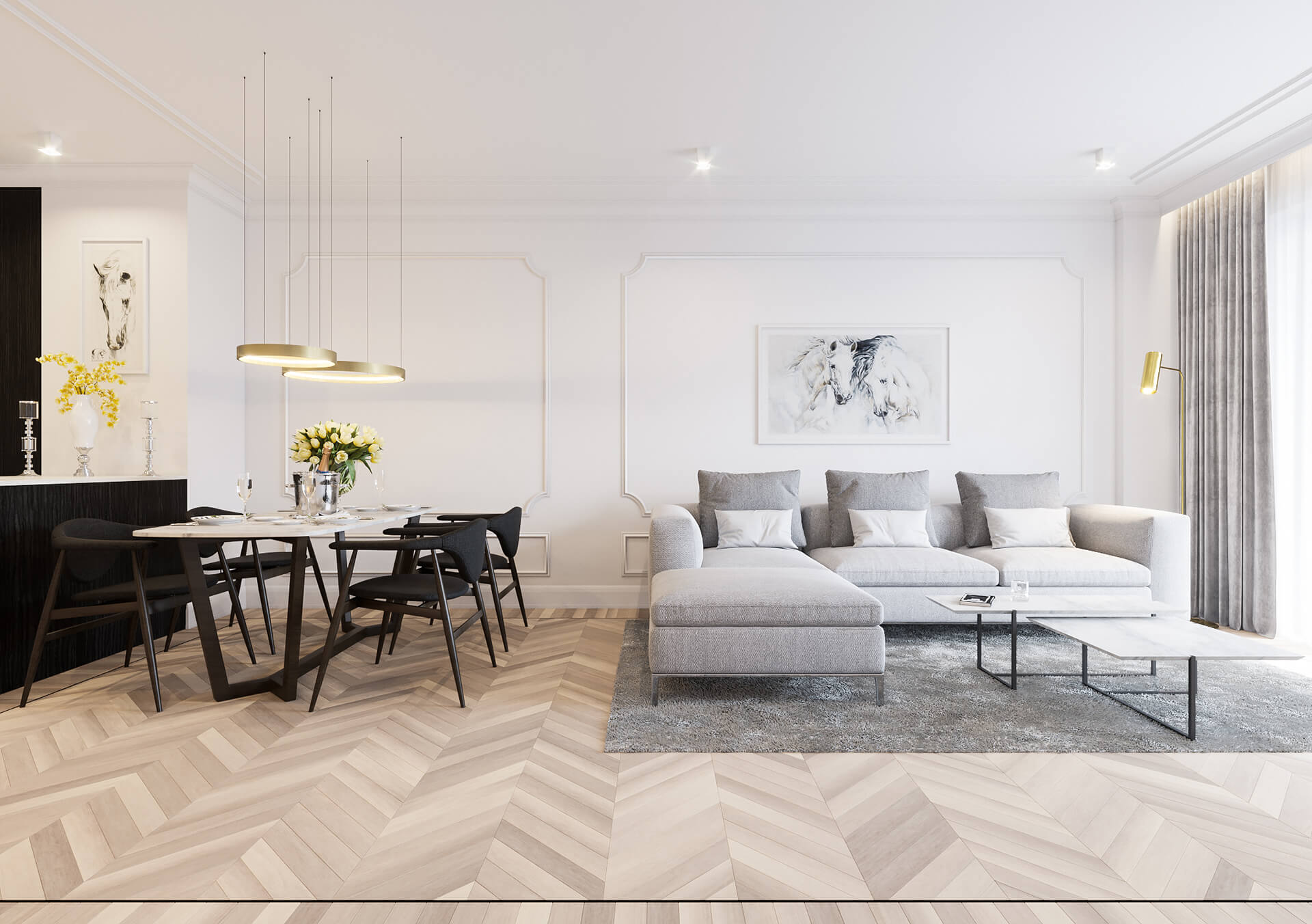 Apartment 3d interior visualization 1 by Slice Cube Adam Bęczkowski