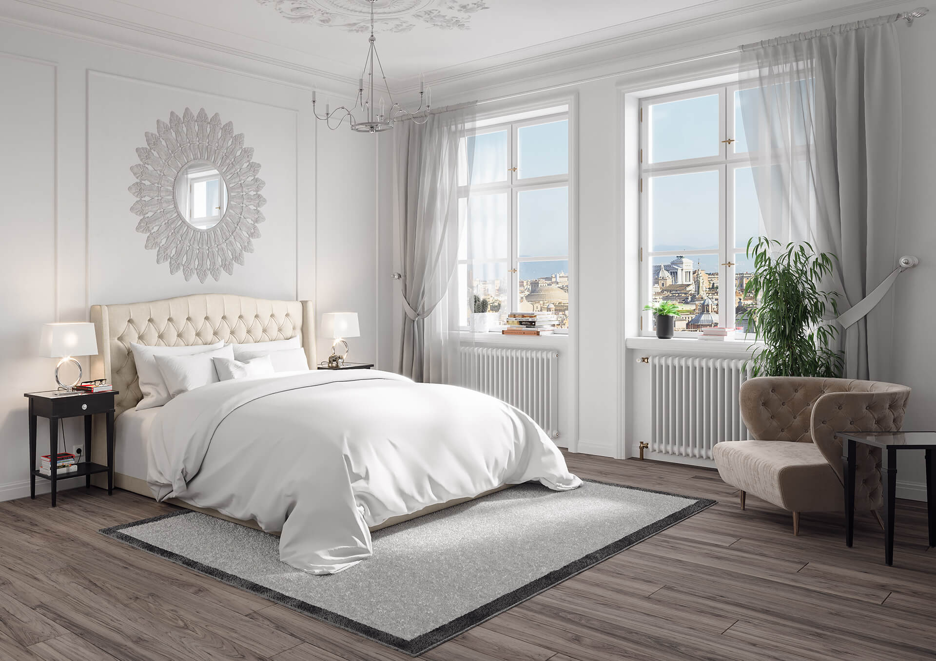 Classic special bedroom 3d interior visualization by Slice Cube Adam Bęczkowski